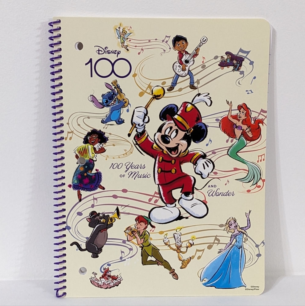 Disney 100 Spiral Journal Notebook, 10.5 in x 8 in, NEW